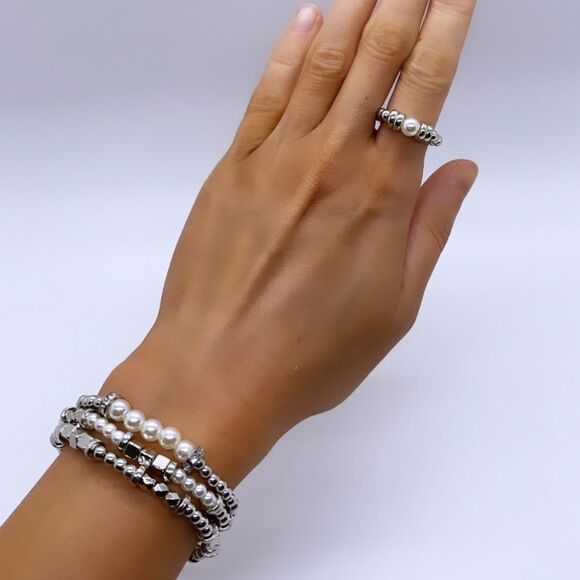 NWT Wool + Pepper Co. Silver Matching Jewelry Set - Picture 4 of 7